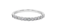 10K White Gold 0.055cttw Illusion Setting Diamond Ring - Size 6.5