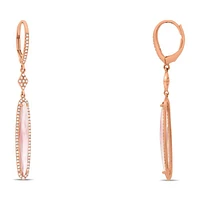 14K Rose Gold Pink Amethyst and Diamond Dangle Earring