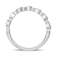 14K White, Yellow or Rose Gold 0.12cttw Diamond Milgrain Tear Drop Ring - 14K White Gold