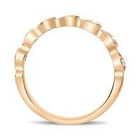 14K White, Yellow or Rose Gold 0.12cttw Diamond Milgrain Tear Drop Ring - 14K White Gold