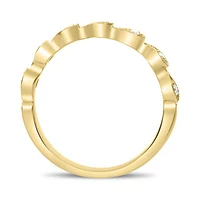 14K White, Yellow or Rose Gold 0.12cttw Diamond Milgrain Tear Drop Ring - 14K White Gold