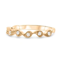 14K White, Yellow or Rose Gold 0.12cttw Diamond Milgrain Tear Drop Ring - 14K White Gold