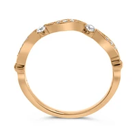 14K White, Yellow or Rose Gold 0.14cttw Diamond Milgrain Wedding Band - 14K White Gold