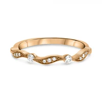 14K White, Yellow or Rose Gold 0.14cttw Diamond Milgrain Wedding Band - 14K White Gold