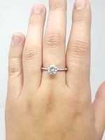 Diamond and Moissanite Engagement Ring