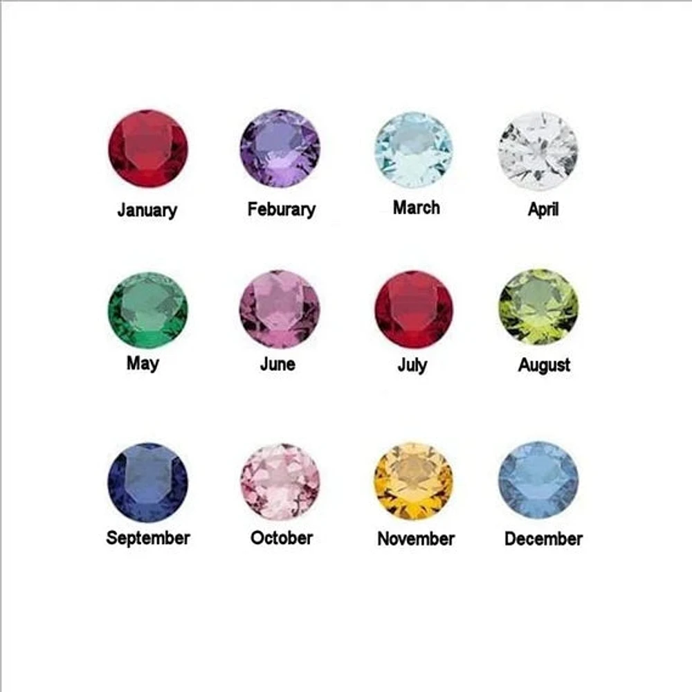Birthstone Nameplate Necklace with 1mm 18" Cable Chain - Sterling Silver