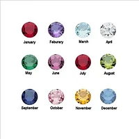 Birthstone Nameplate Necklace with 1mm 18" Cable Chain - Sterling Silver