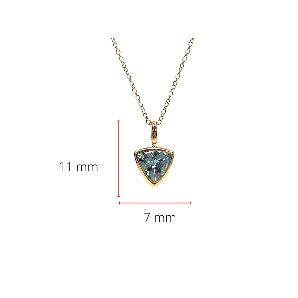 10/14K Yellow Gold 0.56cttw Aquamarine Pendant, 18"
