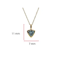 10/14K Yellow Gold 0.56cttw Aquamarine Pendant, 18"
