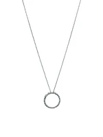 10K White Gold 0.05cttw Diamond Eternity Pendant - 18"