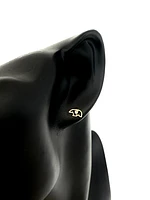 14K Yellow Gold 0.05cttw Diamond Polar Bear Earrings with Butterfly Backs - 8mm x 4mm
