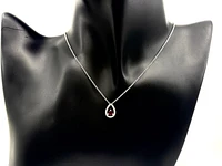 14K White Gold 0.23cttw Genuine Ruby with 0.13cttw Diamond Necklace - 16 Inches