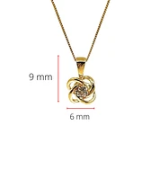 10K Yellow Gold 0.05cttw Canadian Diamond Love Knot Necklace, 18”