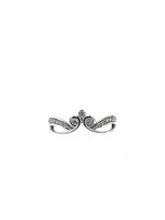 10K White Gold 0.30cttw Diamond Crown Ring, size 6.5