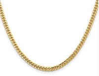 14K Yellow Gold Solid Miami Cuban Link Curb Chain