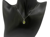 925 Sterling Silver Peridot & Diamond Necklace
