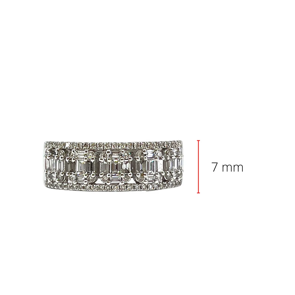 14K White Gold 0.53cttw Diamond Pave Band - Size 6.5