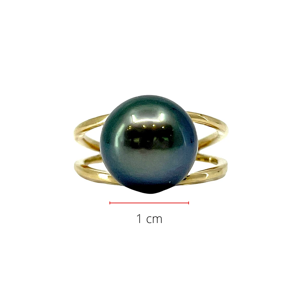 14K Yellow Gold Tahitian Pearl Ring