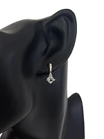 10K White Gold 1.10cttw Aquamarine and 0.012cttw Diamond Dangle Earrings