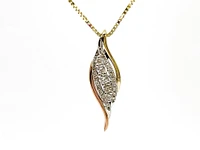 10K White, Yellow & Rose Gold 0.21cttw Diamond Pendant, 18"