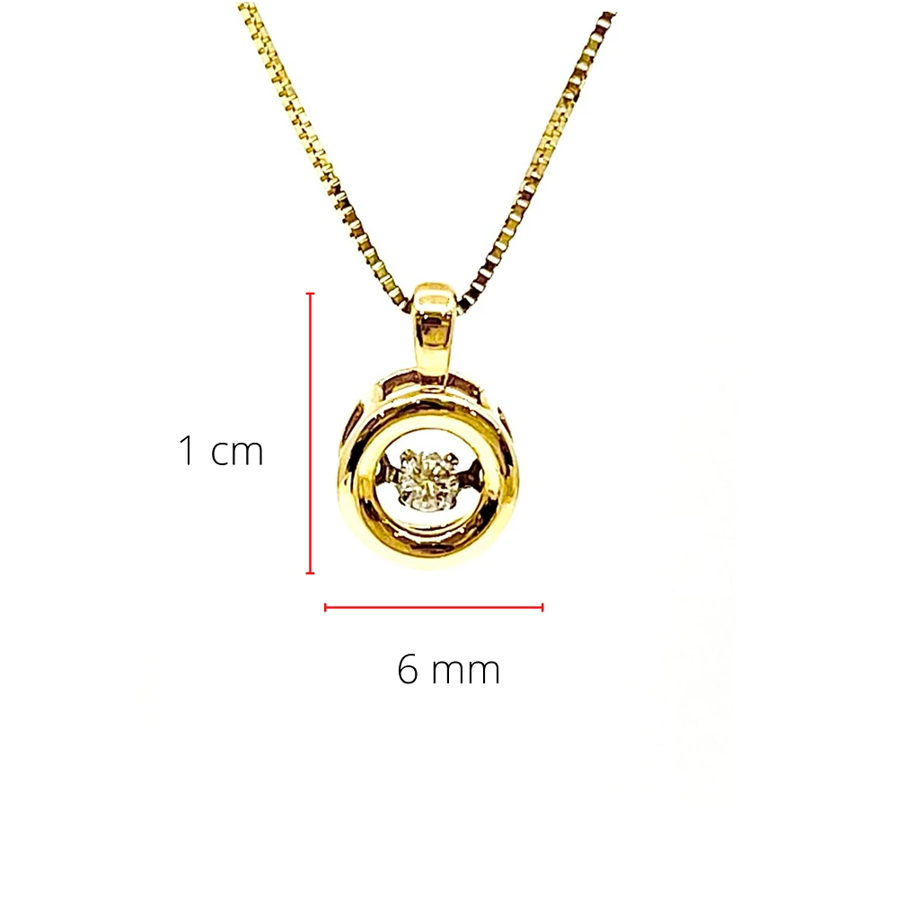 10K Yellow Gold 0.05cttw Diamond Pendant, 18"