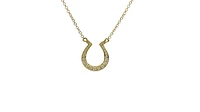 14K Yellow Gold 0.12cttw Diamond Horseshoe Pendant, 18"
