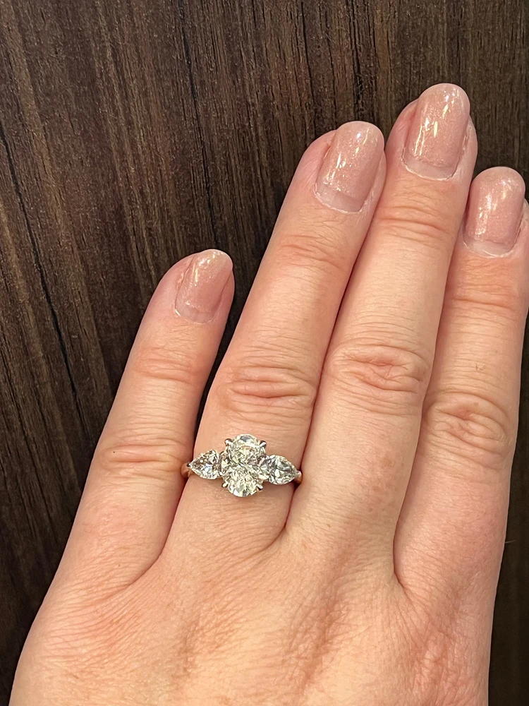 14K Yellow and White Gold 2.01cttw Oval Lab Grown Diamond Engagement Ring
