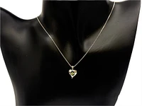 Sterling Silver 0.12cttw Peridot 3mm Pulse Pendant, 18" Box Chain