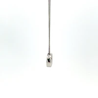 10K White Gold Diamond 0.075cttw Round Cut Pendant 18"