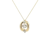 10K Yellow Gold 0.05cttw Diamond Pulse Pendant, 18"