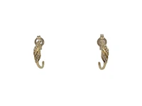 10K Yellow Gold 0.06cttw Diamond Half Hoop Earrings