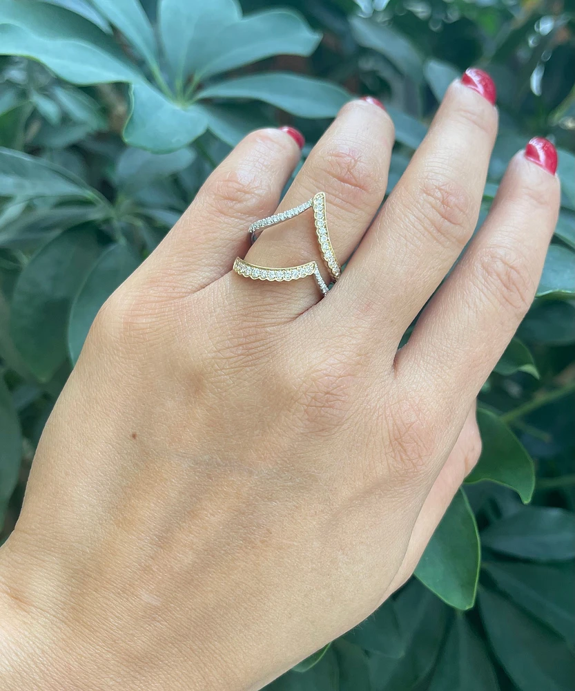 14K 2 Tone Gold 0.47cttw Diamond Ring, size 6