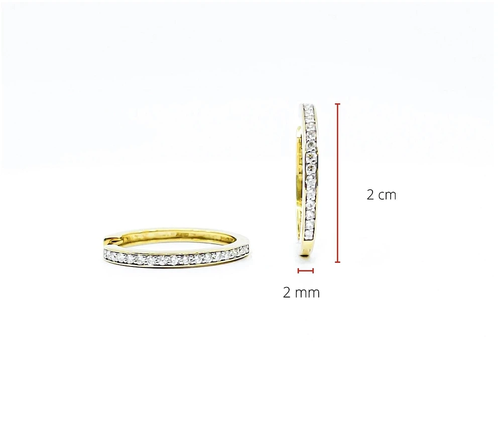 10K Yellow Gold 0.25cttw Diamond Hoop Earrings