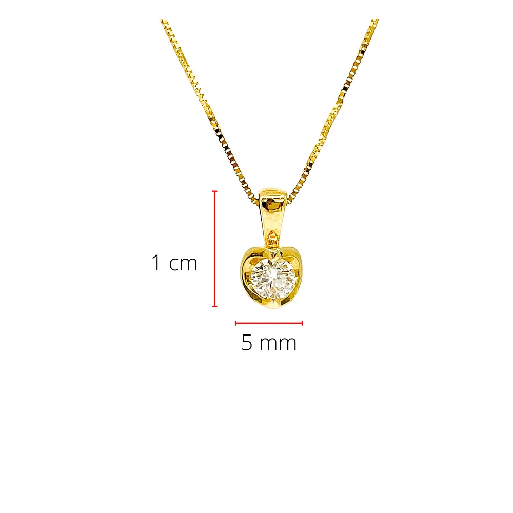 14K White Gold 0.20cttw Canadian Diamond Mezza Luna Necklace