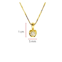 14K White Gold 0.20cttw Canadian Diamond Mezza Luna Necklace