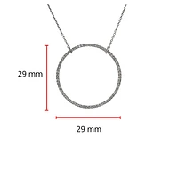18K White Gold 0.50cttw Diamond Circle Pendant, 18"