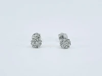 14K White Gold Diamond Earring