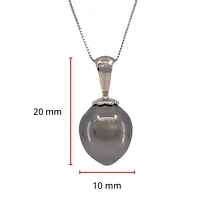 10/14K White Gold Tahitian Pearl Pendant