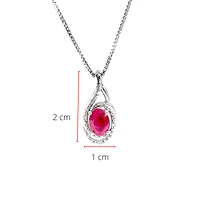 925 Sterling Silver Ruby & Diamond Necklace