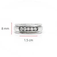 14K White Gold 0.30cttw Diamond Gents Ring, size 10