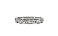 14K White Gold 0.36cttw Diamond Pave Set Ring- Size 6.5