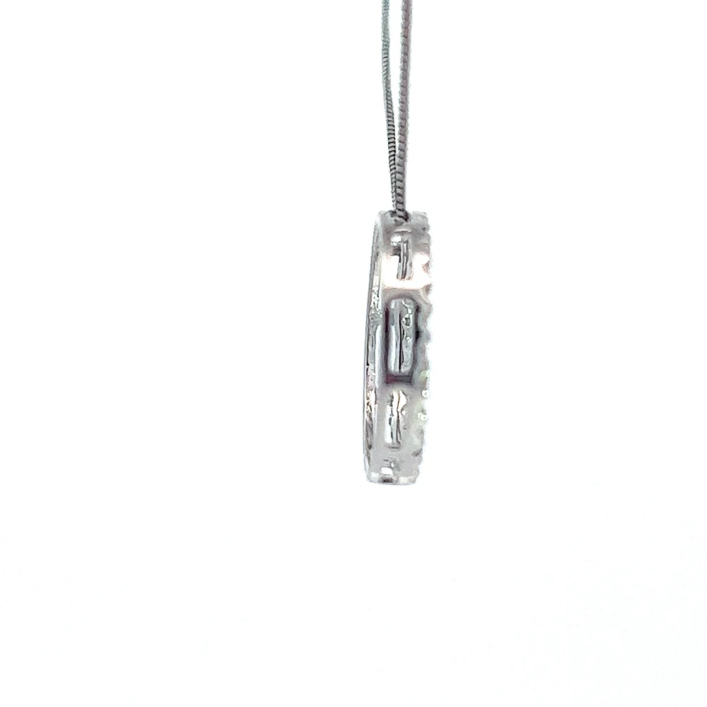 10K White Gold 0.05cttw Diamond Eternity Pendant - 18"