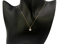 10K White & Yellow Gold 0.10cttw Diamond Pendant, 18"