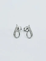 10K White Gold Diamond Earring