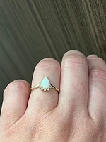 10K Yellow Gold Opal and Diamond Ring