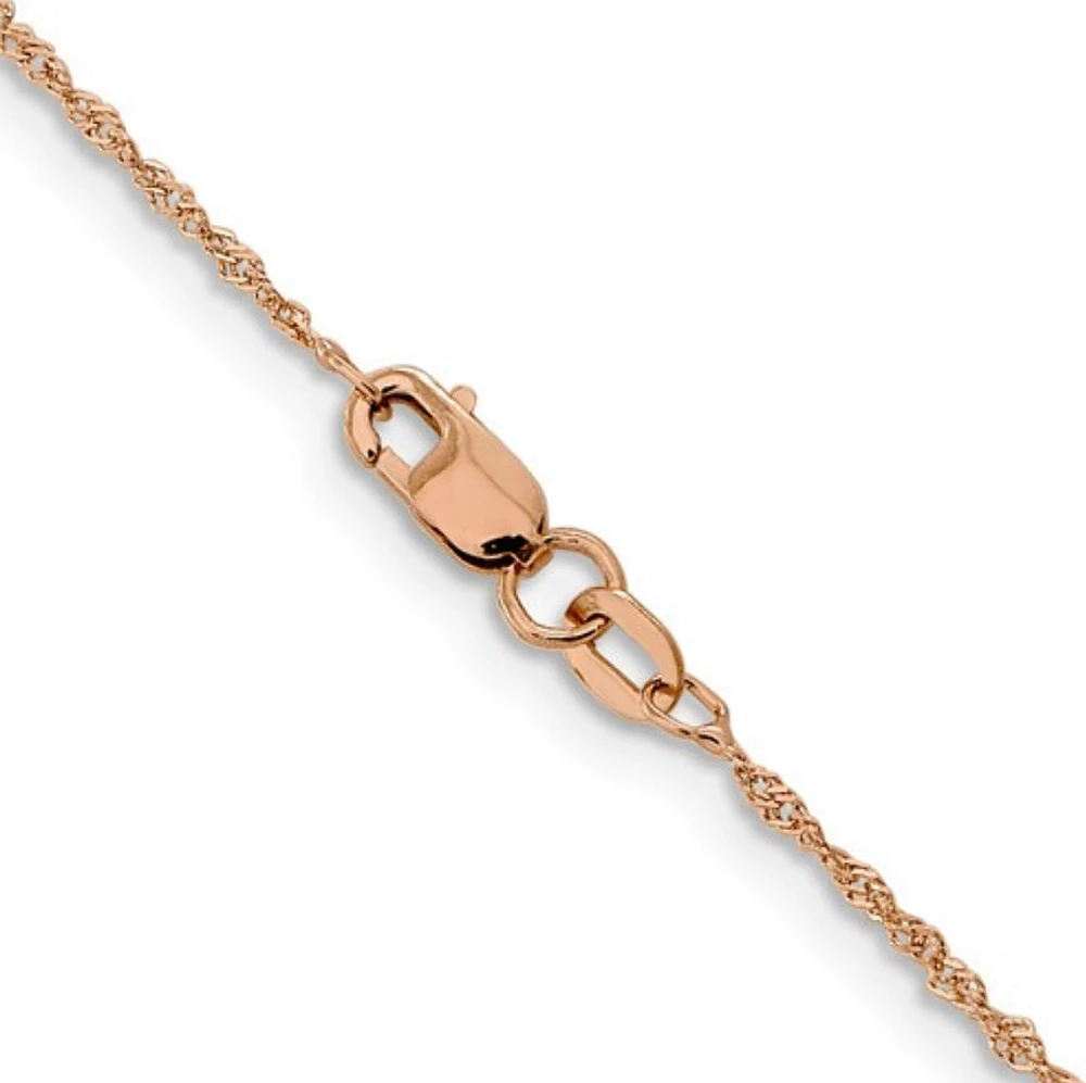 14K Rose Gold Singapore Chain - 1.0mm