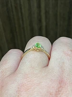10K Yellow Gold Peridot and Diamond Ring