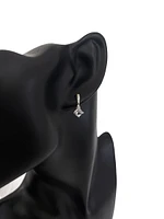 10K White Gold 1.10cttw Aquamarine and 0.012cttw Diamond Dangle Earrings