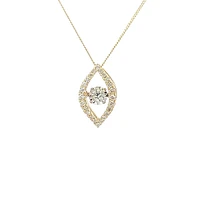 10K Yellow Gold 0.22cttw Diamond Pulse Pendant, 18"