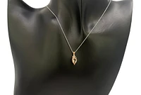 10K Rose Gold 8x6mm Pear Cut Morganite and Diamond Pendant, 18"